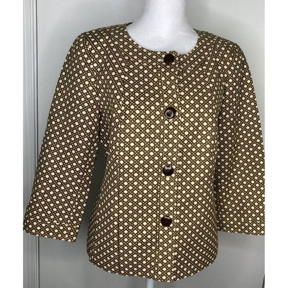 Talbots Jackets & Blazers - Talbots Size 6 Brown And Cream Lined Jacket